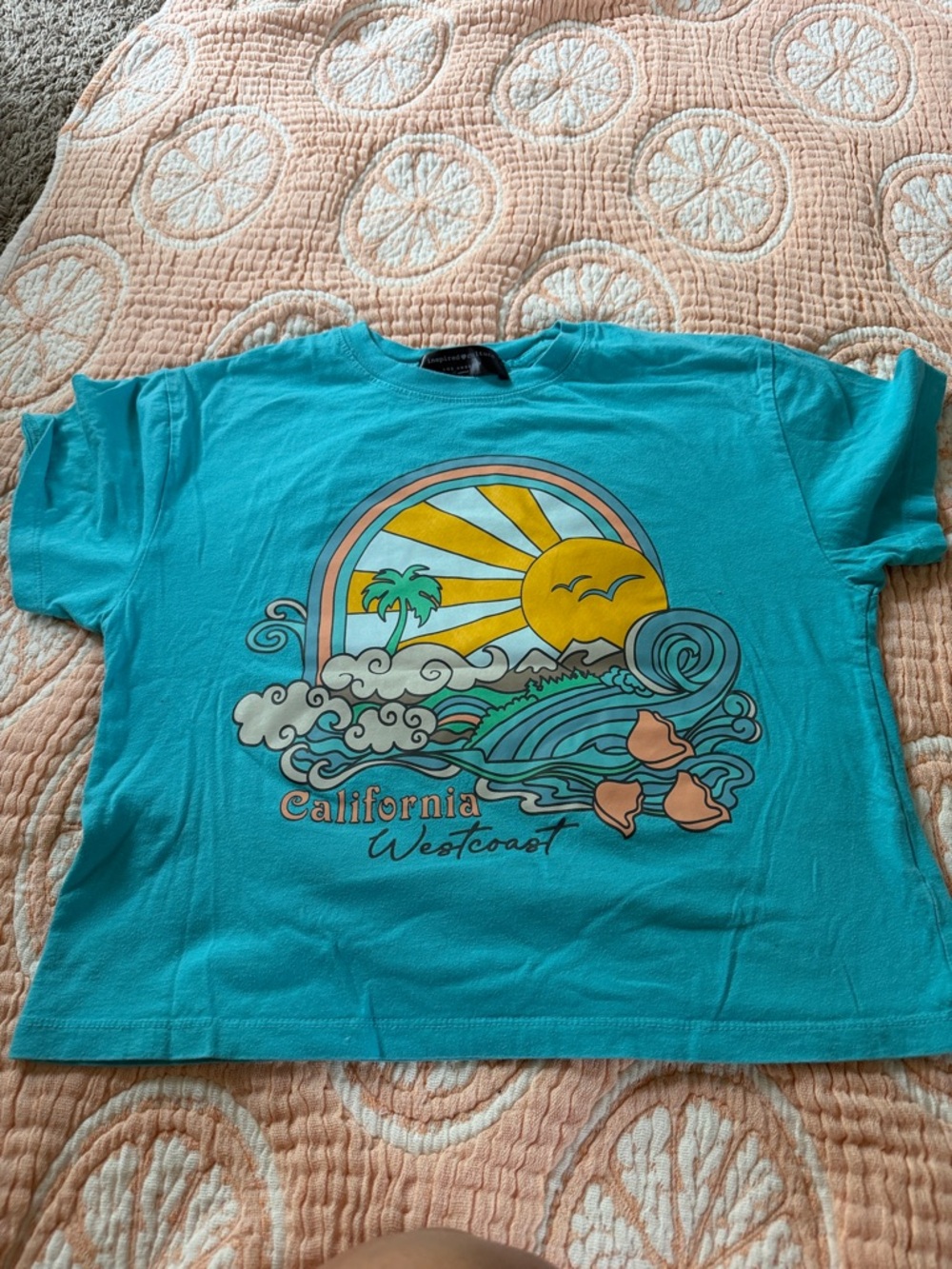 California Westcoast Graphic Tee for Kids - Turquoise